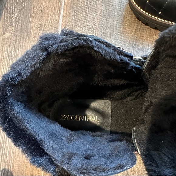 Women’s Winter 275 Central Quilted & Rhinestone Black Leather Boots Sz 9 NWOT - Picture 4 of 10